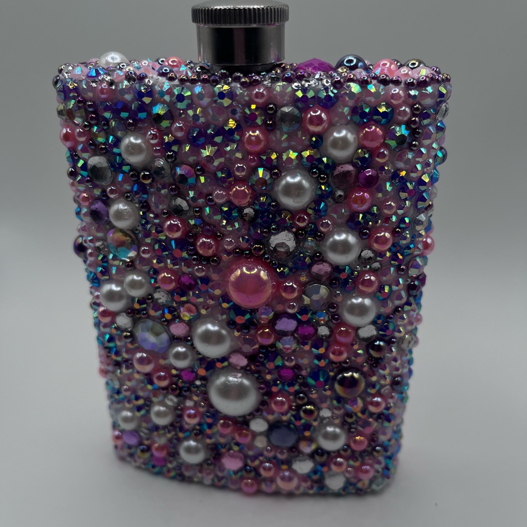 Brand New Blinged Out 8 Oz Leakproof Flask